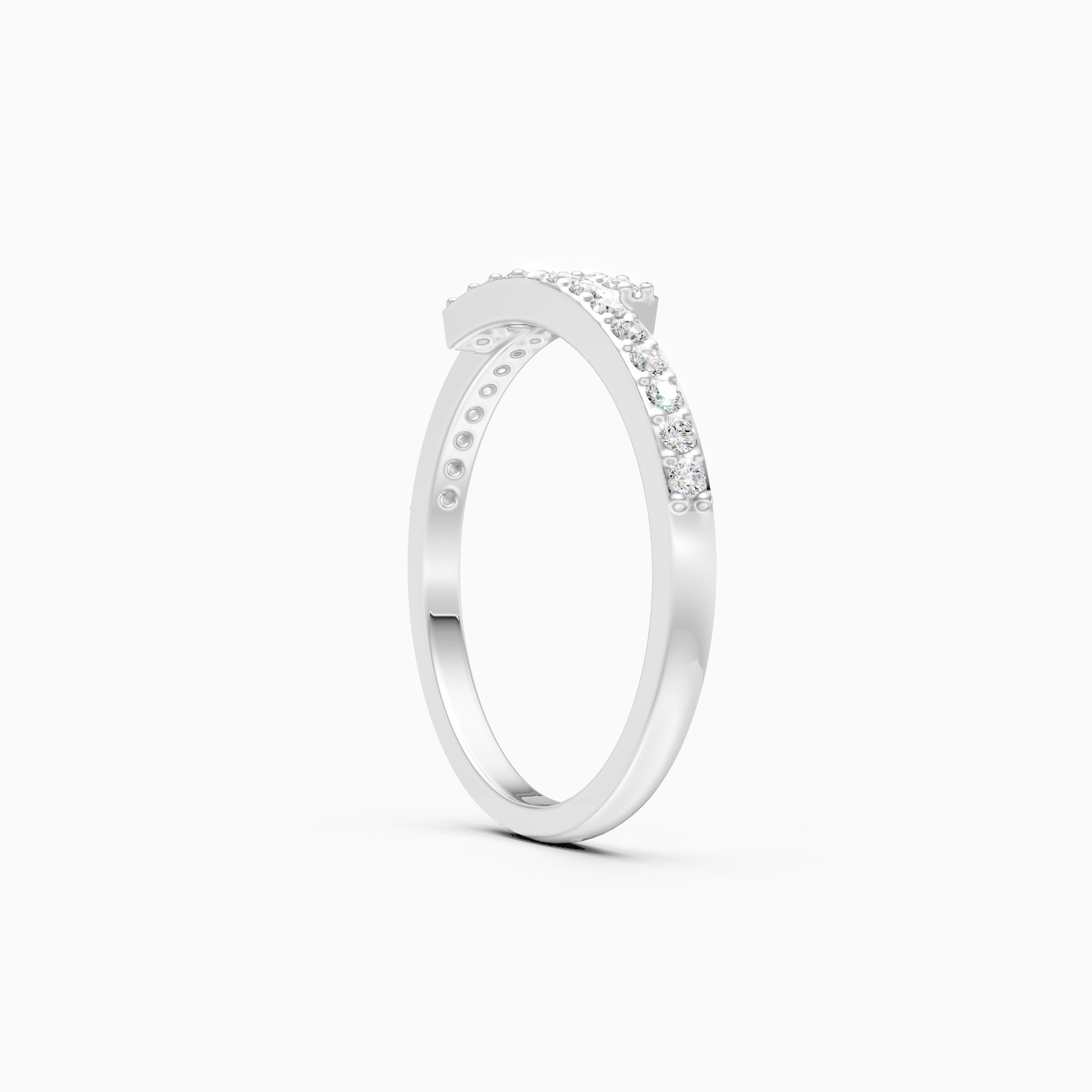Double Row Diamond Band Ring in Rose Gold